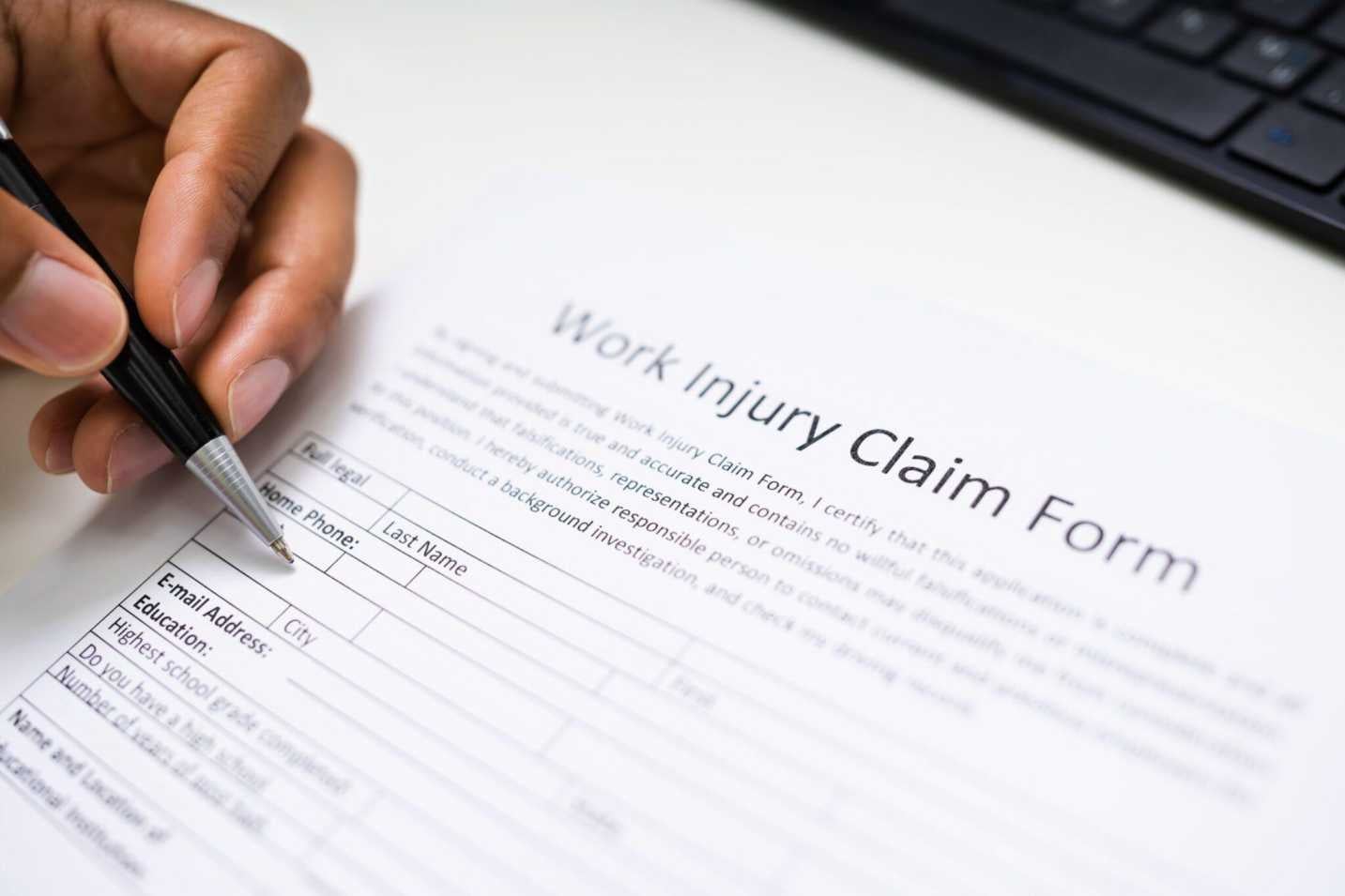 Filling up the work injury claim form, Cherry land NJ