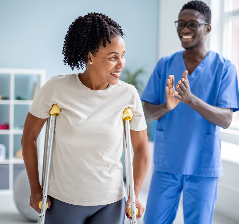 Woman doing rehabilitation